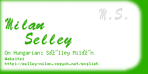 milan selley business card